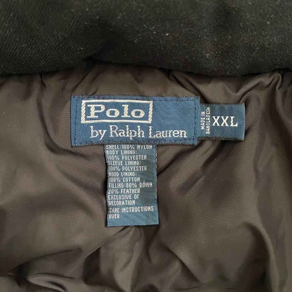 VTG Men's Polo Ralph Lauren Down Puffer Jacket Embroidered Logo Navy Size XXL - Picture 2 of 5